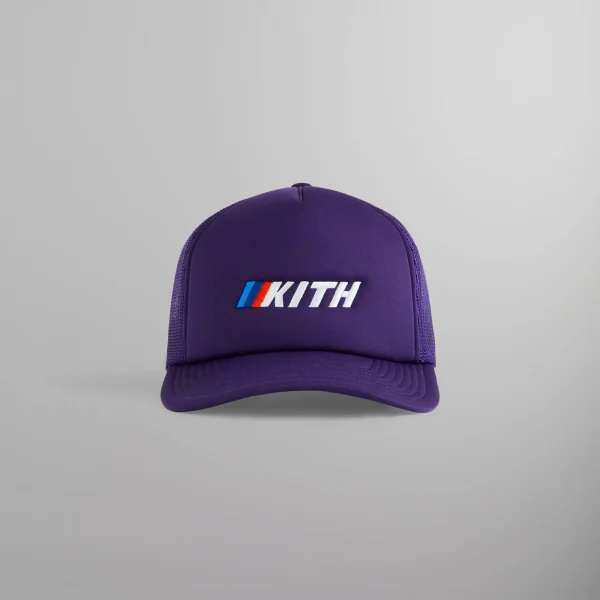 kith bmw nolan trucker hat in techno violet - KITH-SHOP