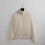 kith bonded fleece wyona full zip jacket sandy heather - KITH-SHOP