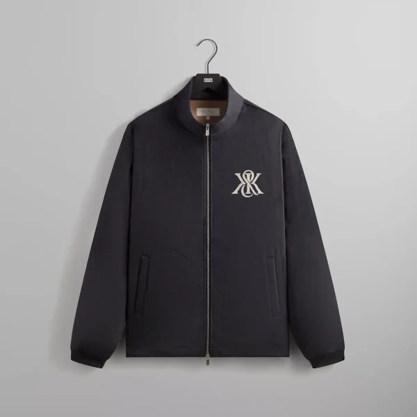 kith bonded microsuede ali track jacket nocturnal black - KITH-SHOP