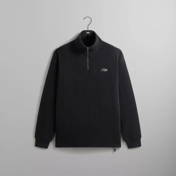 kith cable fleece quarter zip pullover admiral - KITH-SHOP