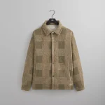 kith chenille plaid brixton puffed shirt jacket in palomino - KITH-SHOP