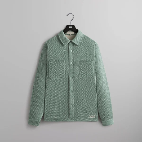 kith chenille tweed apollo shirt in tornado - KITH-SHOP