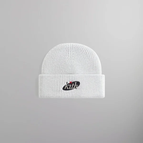 kith chunky cotton mia beanie in light heather grey - KITH-SHOP