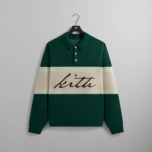 kith harmon rugby pullover in algae green - KITH-SHOP