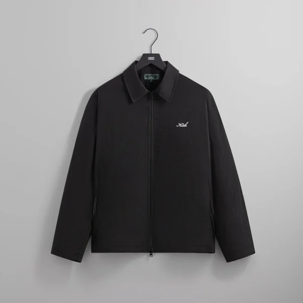 kith jonas wrinkle nylon coach s jacket black - KITH-SHOP