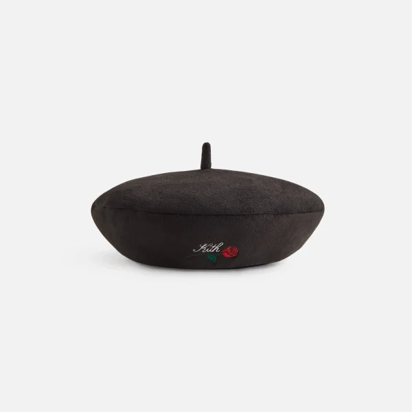 kith kids black wool beret hat - KITH-SHOP