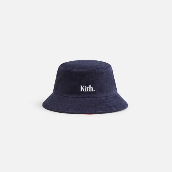 kith kids chenille reversible bucket hat midnight collection - KITH-SHOP