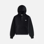 kith kids quilted harrison hoodie in black - KITH-SHOP