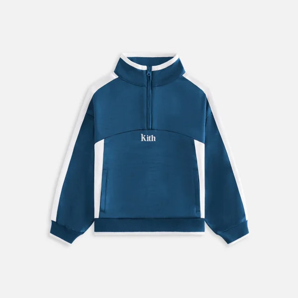 kith kids satin blocked track quarter zip jacket soul edition - KITH-SHOP