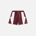 kith kids satin curtis paneled shorts magma - KITH-SHOP