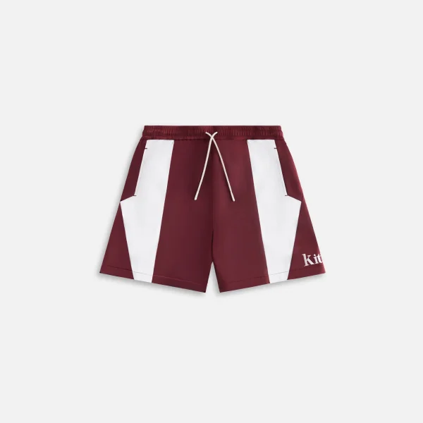 kith kids satin curtis paneled shorts magma - KITH-SHOP