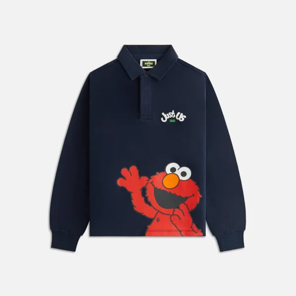 kith kids sesame street elmo cookie monster nocturnal rugby shirt - KITH-SHOP