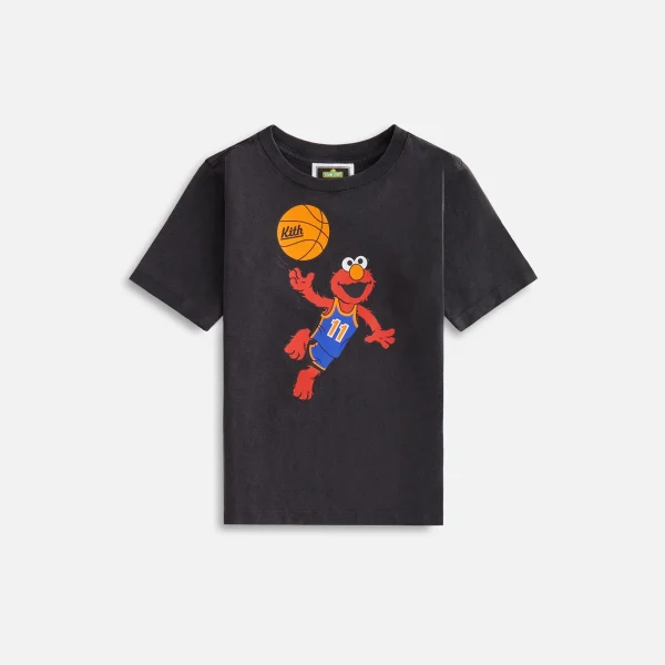 kith kids sesame street elmo vintage basketball tee black - KITH-SHOP