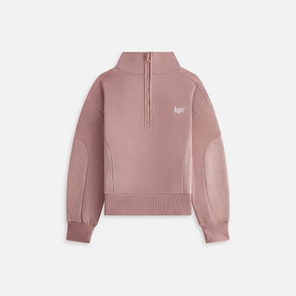 kith kids velour hunter quarter zip jacket in dusty quartz - KITH-SHOP