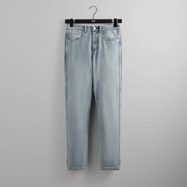 kith light indigo center fit denim jeans - KITH-SHOP