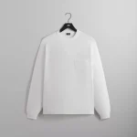 kith long sleeve leonard pocket tee in white - KITH-SHOP