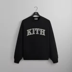 kith nelson arched lace crewneck sweater black - KITH-SHOP