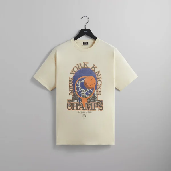 kith new york knicks champions vintage tee in sandrift - KITH-SHOP