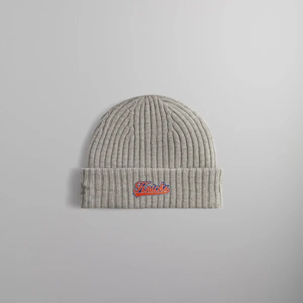 kith new york knicks court vision beanie light heather grey - KITH-SHOP