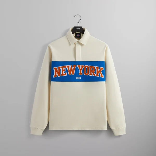 kith new york knicks long sleeve rugby shirt silk finish - KITH-SHOP