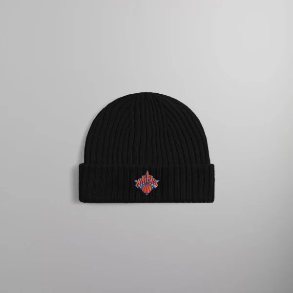 kith new york knicks midtown logo black beanie - KITH-SHOP