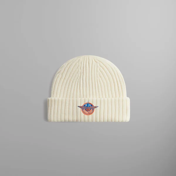 kith new york knicks wings logo beanie in sandrift - KITH-SHOP