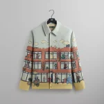 kith sesame street lafayette street tapestry jacket powder blue - KITH-SHOP