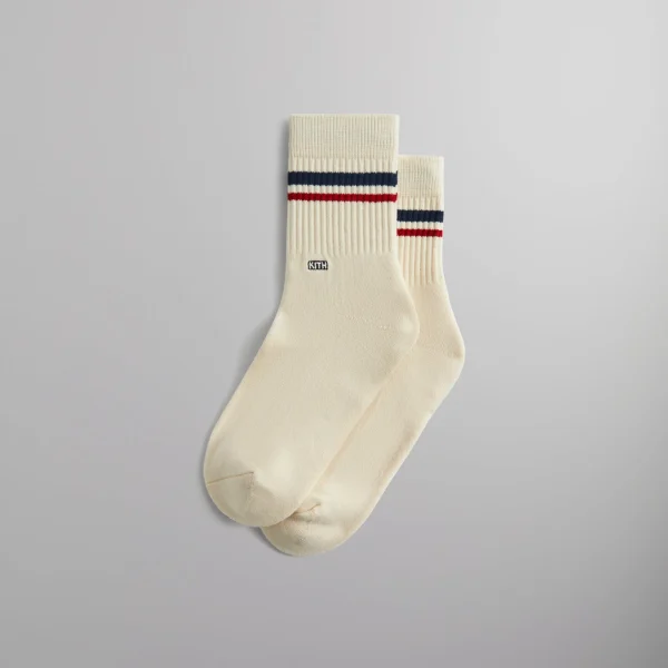 kith summer waffle stripe mid length socks - KITH-SHOP