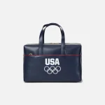 kith team usa away leather everywhere bag navy - KITH-SHOP