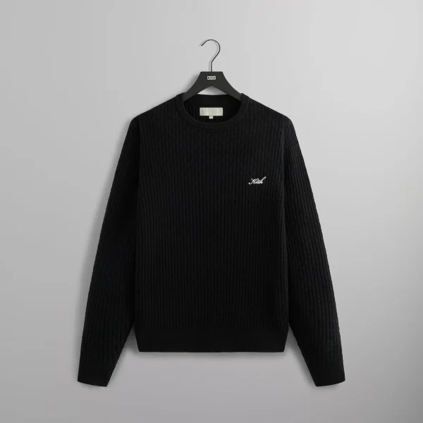 kith tilden black crewneck sweatshirt - KITH-SHOP