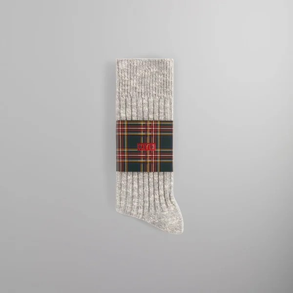 kith willet light heather grey marled crew socks - KITH-SHOP