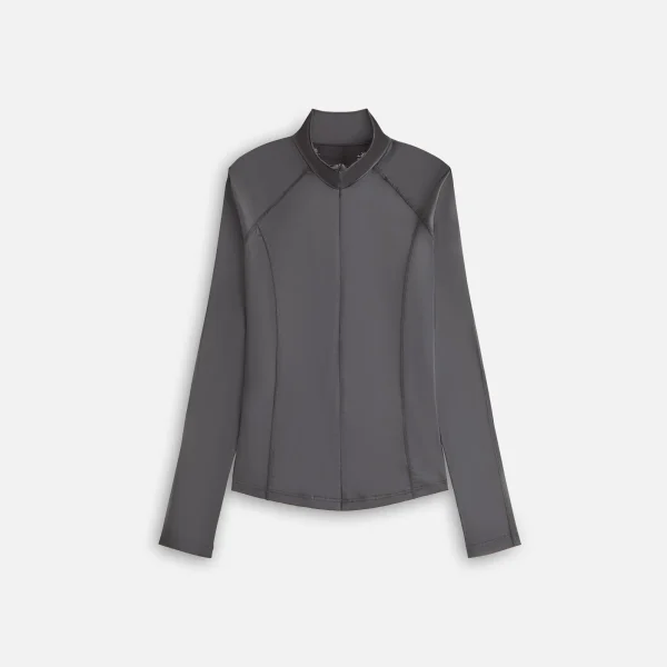 kith women s alida stretch satin zip top in void - KITH-SHOP