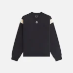 kith women s asher ii crest black crewneck sweatshirt - KITH-SHOP