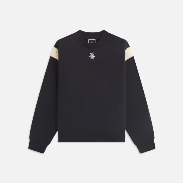 kith women s asher ii crest black crewneck sweatshirt - KITH-SHOP