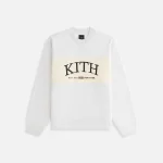 kith women s ashwin paneled crewneck sweater light heather gray - KITH-SHOP