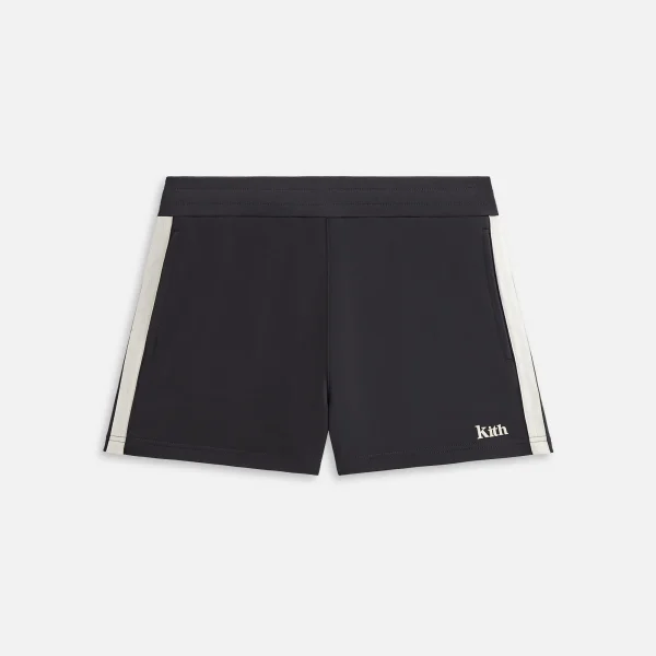 kith women s black arbor track shorty - KITH-SHOP