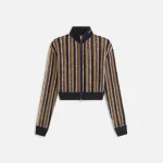 kith women s black holter crochet track jacket - KITH-SHOP