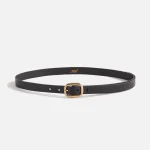 kith women s black leather belt with round buckle - KITH-SHOP