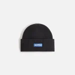 kith women s black mia beanie with rubber logo patch - KITH-SHOP