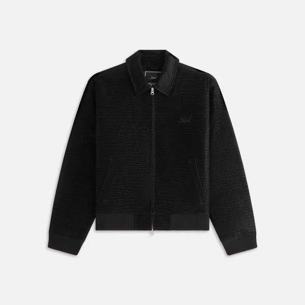 kith women s brisa croc embossed bomber jacket black - KITH-SHOP