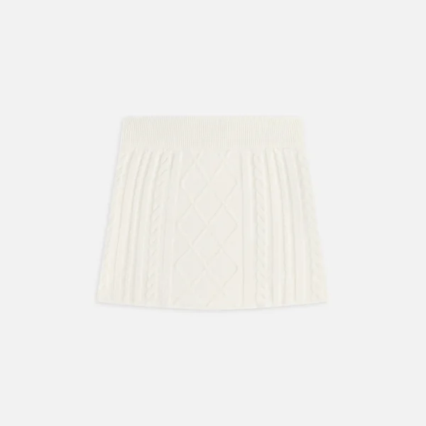 kith women s ember cable knit mini skort in sandrift - KITH-SHOP