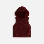 kith women s hartley knit fur hooded vest premium winter coat - KITH-SHOP