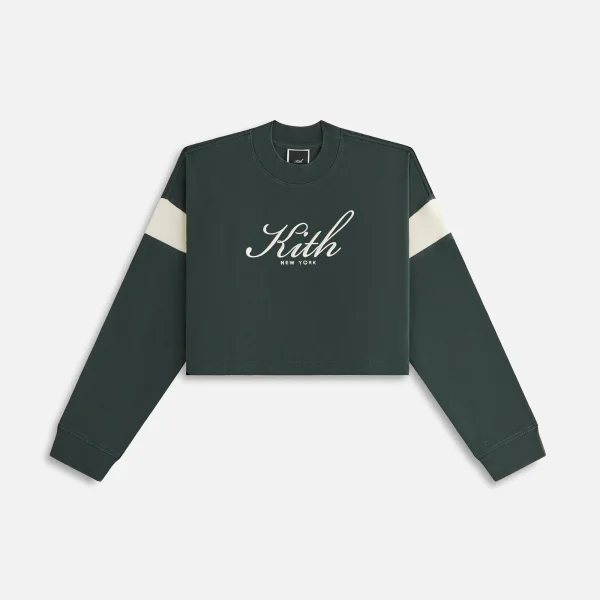 kith women s jasper script long sleeve stadium tee - KITH-SHOP