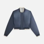 kith women s landry cropped satin bomber jacket nocturnal - KITH-SHOP