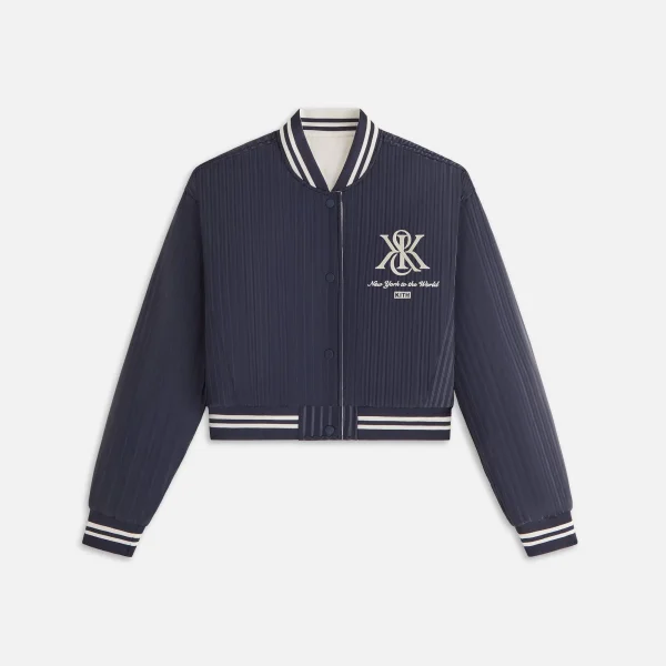 kith women s landry ii crest bomber jacket nocturnal - KITH-SHOP