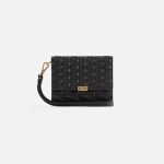 kith women s monogram black flap wallet - KITH-SHOP