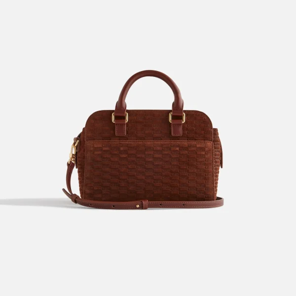 kith women s monogram suede mini document bag in walnut - KITH-SHOP