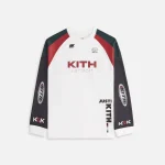 kith women s ridley tech long sleeve tee white - KITH-SHOP