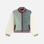 kith women s virtue blocked full zip sweater - KITH-SHOP