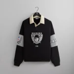 kith x 47 nfl raiders nelson collared pullover hoodie black - KITH-SHOP